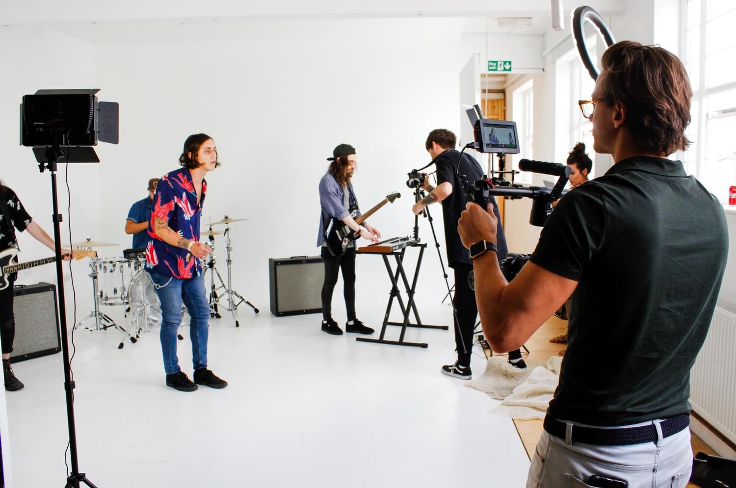 Shooting a music video