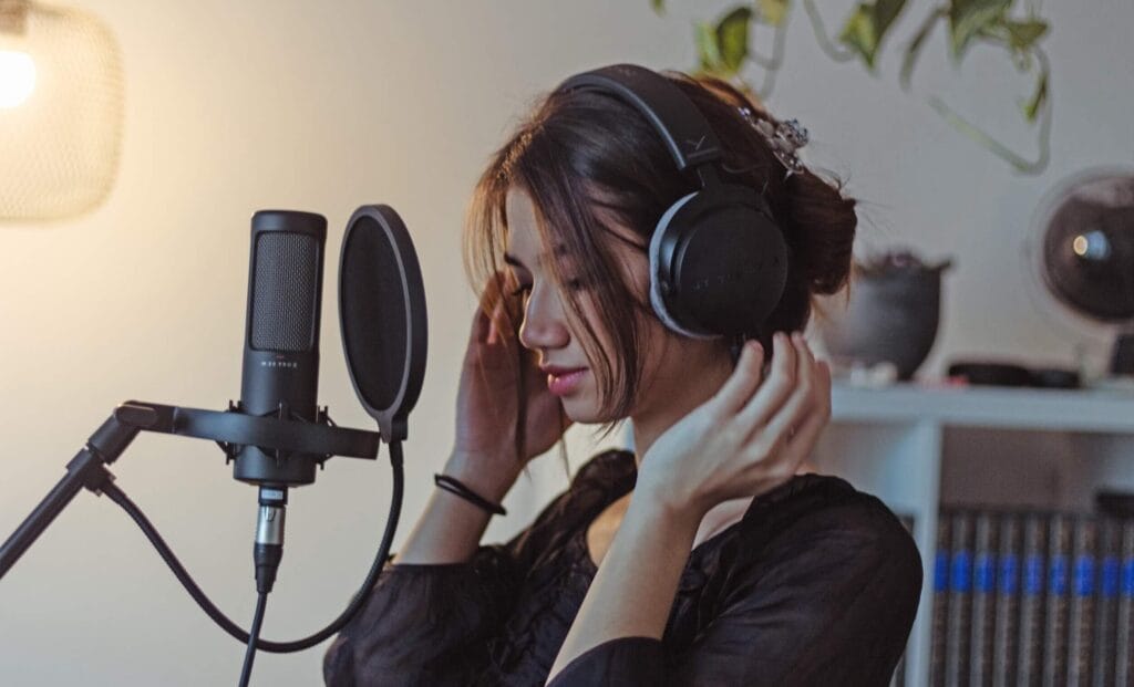 Home recording setup for vocal levels performance